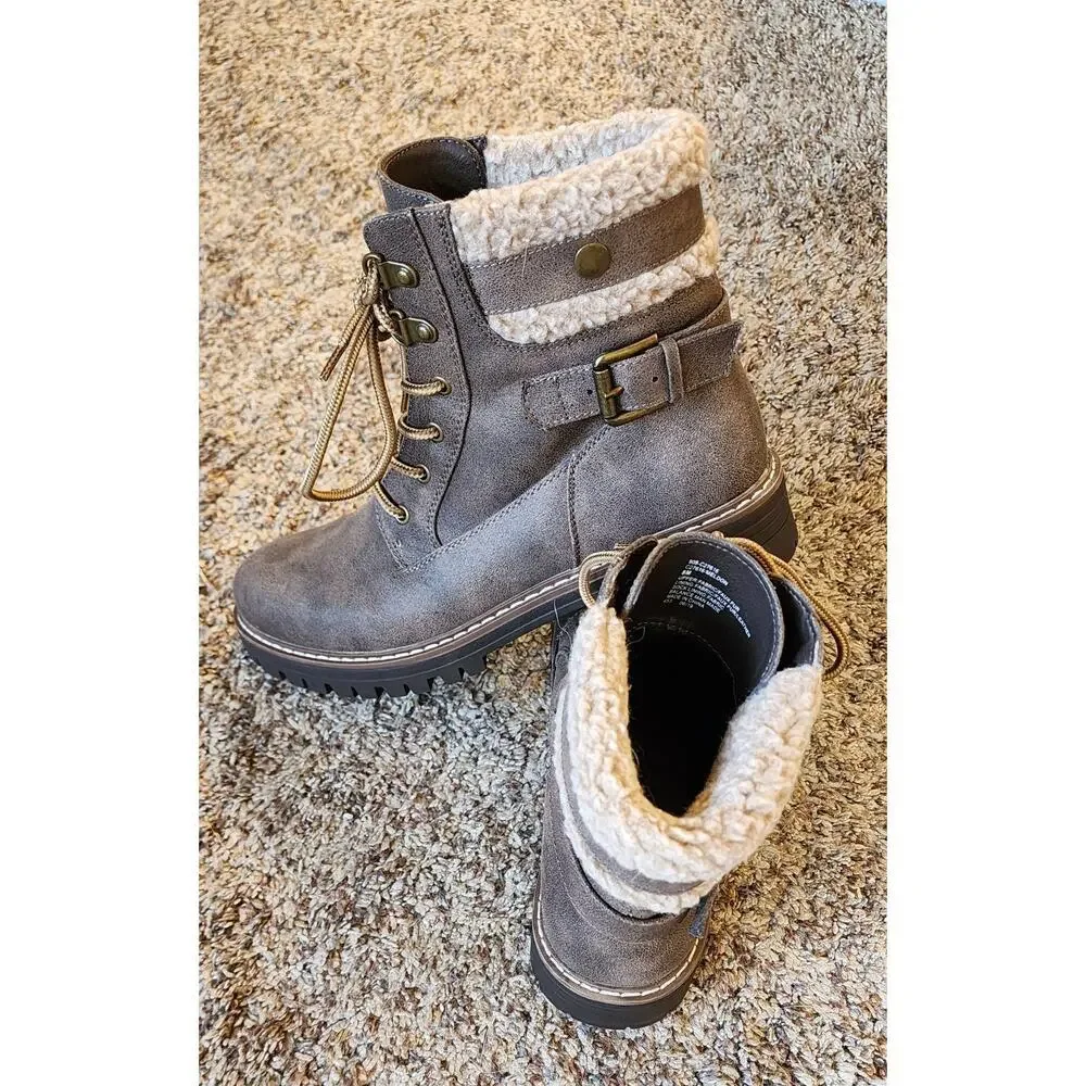 Cliffs White Mountain Meldon Brown Hiker Boots Size‎ 8 Fleece Lined NWOT